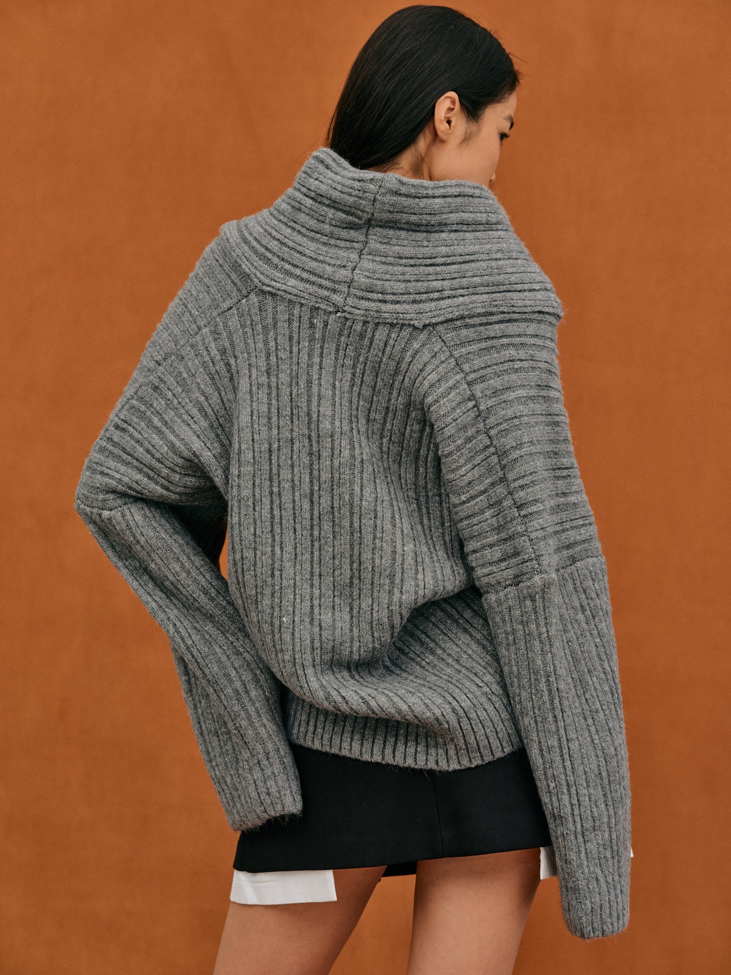 Yara - Damen Oversize Strickpullover mit Off-Shoulder Design