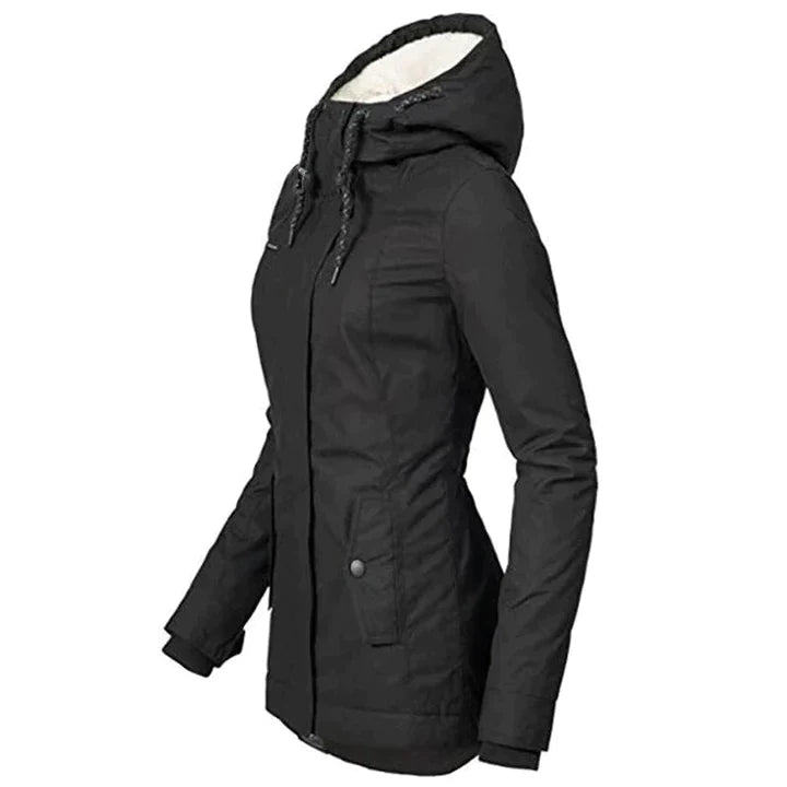 Sofia – Winterjacke Damen mit Kapuze und Fellfutter