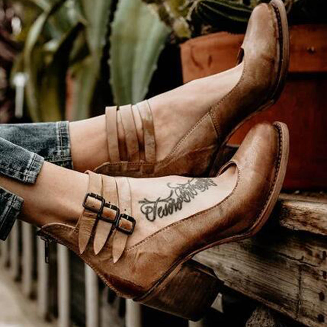 Valencia – Damen Leder-Pumps mit Doppelriemen