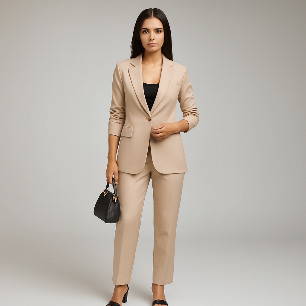 Beigefarbener taillierter Blazer