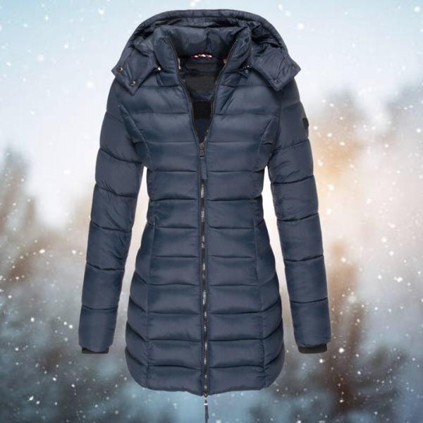 Damen Winterjacke mit Kapuze und Steppdesign
