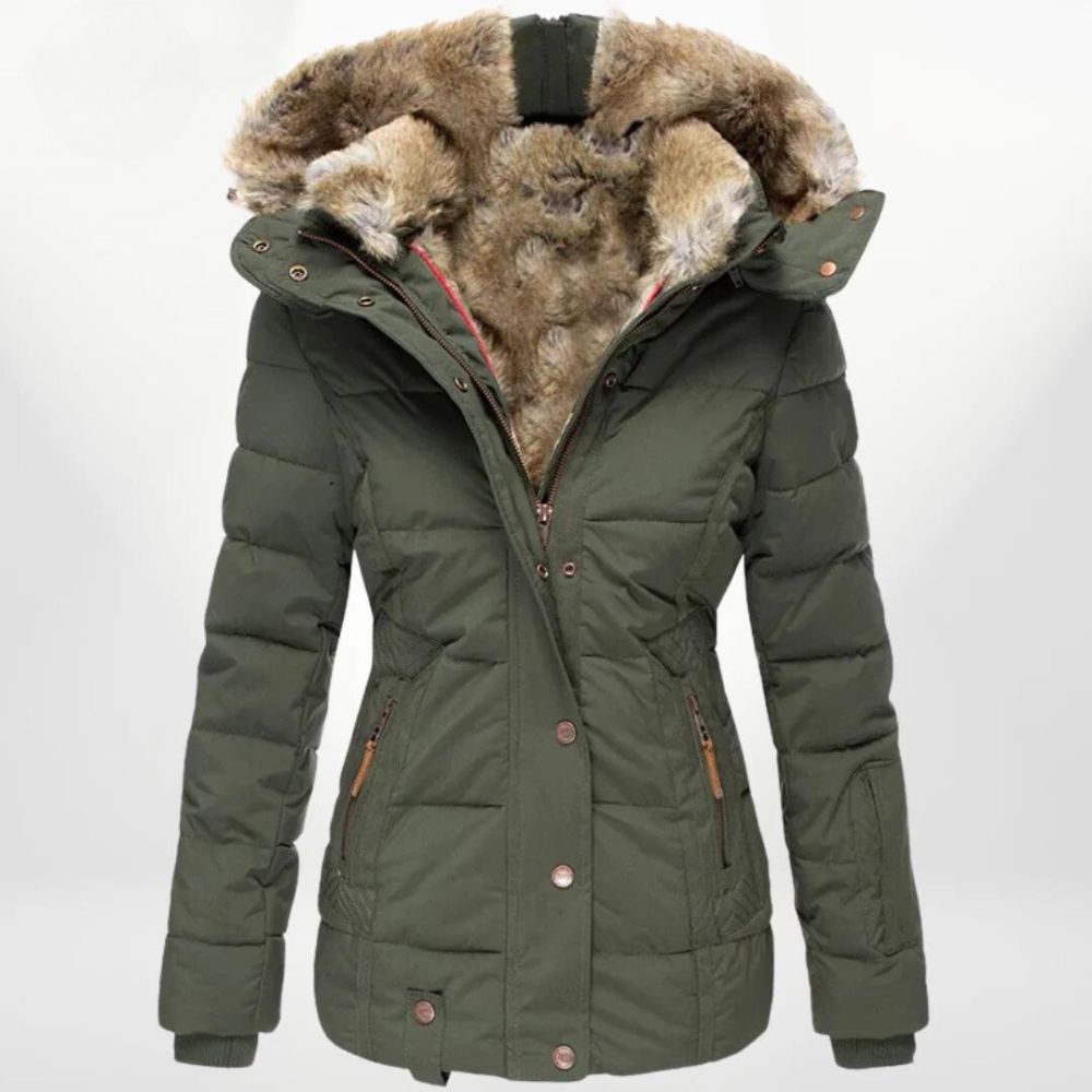 Leonie – Damen Winterjacke mit Kunstfellfutter