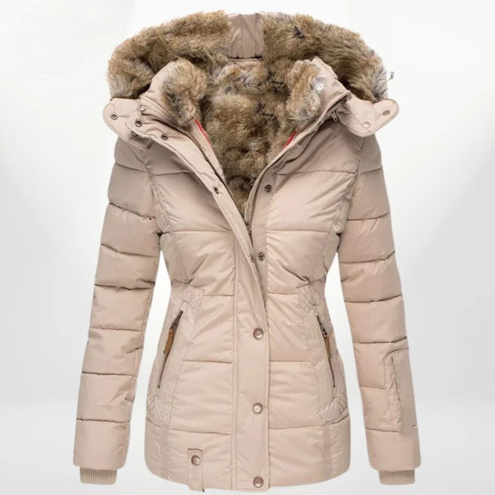 Leonie – Damen Winterjacke mit Kunstfellfutter
