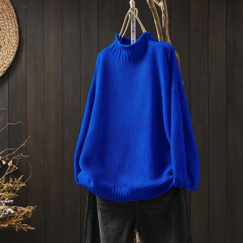 Nina - Damen Strickpullover mit Stehkragen