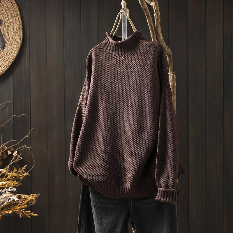 Nina - Damen Strickpullover mit Stehkragen