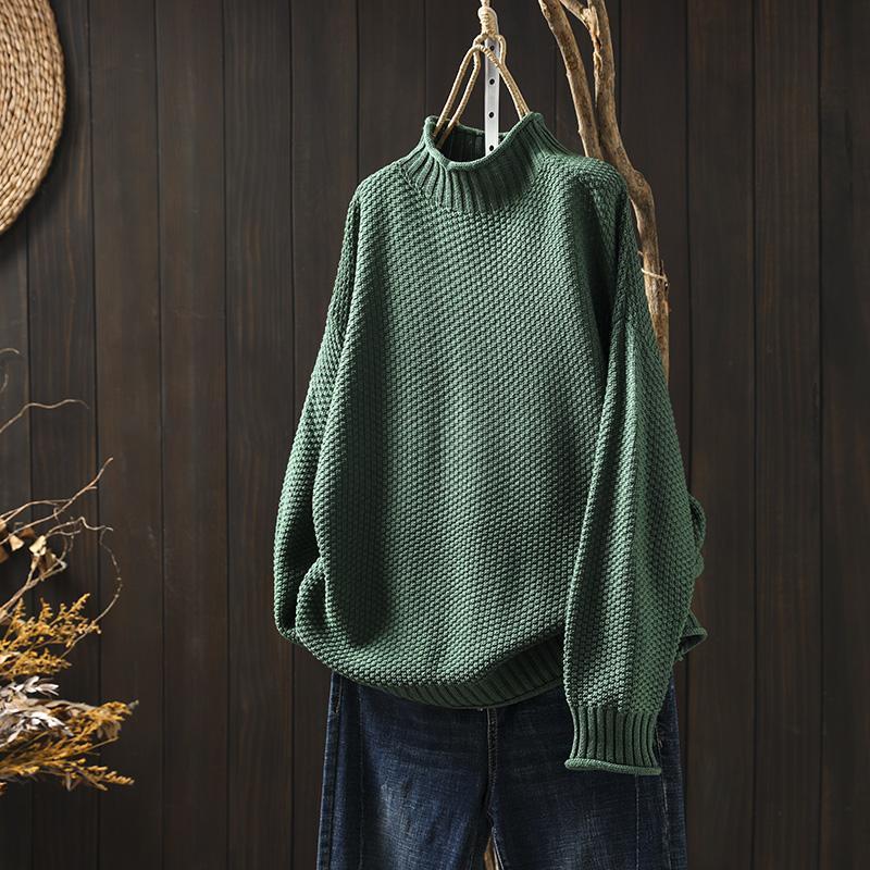 Nina - Damen Strickpullover mit Stehkragen