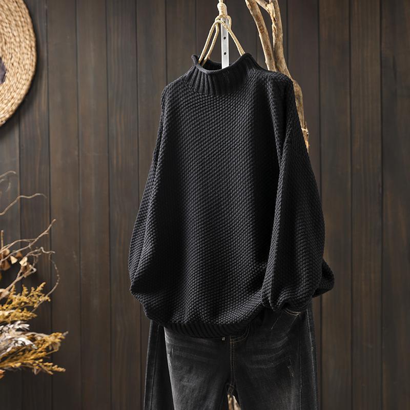 Nina - Damen Strickpullover mit Stehkragen
