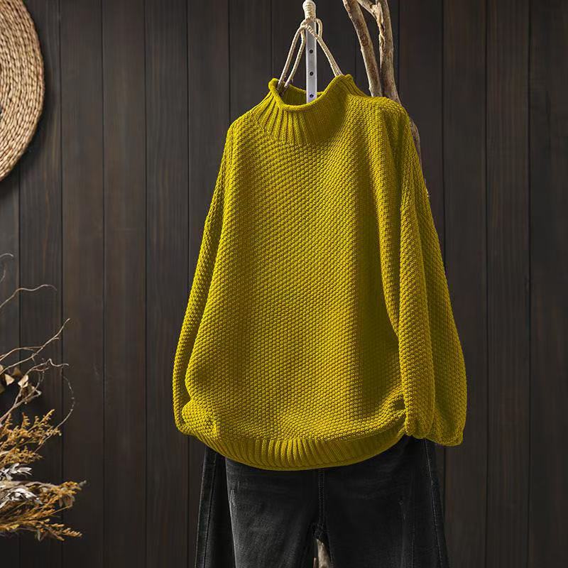 Nina - Damen Strickpullover mit Stehkragen