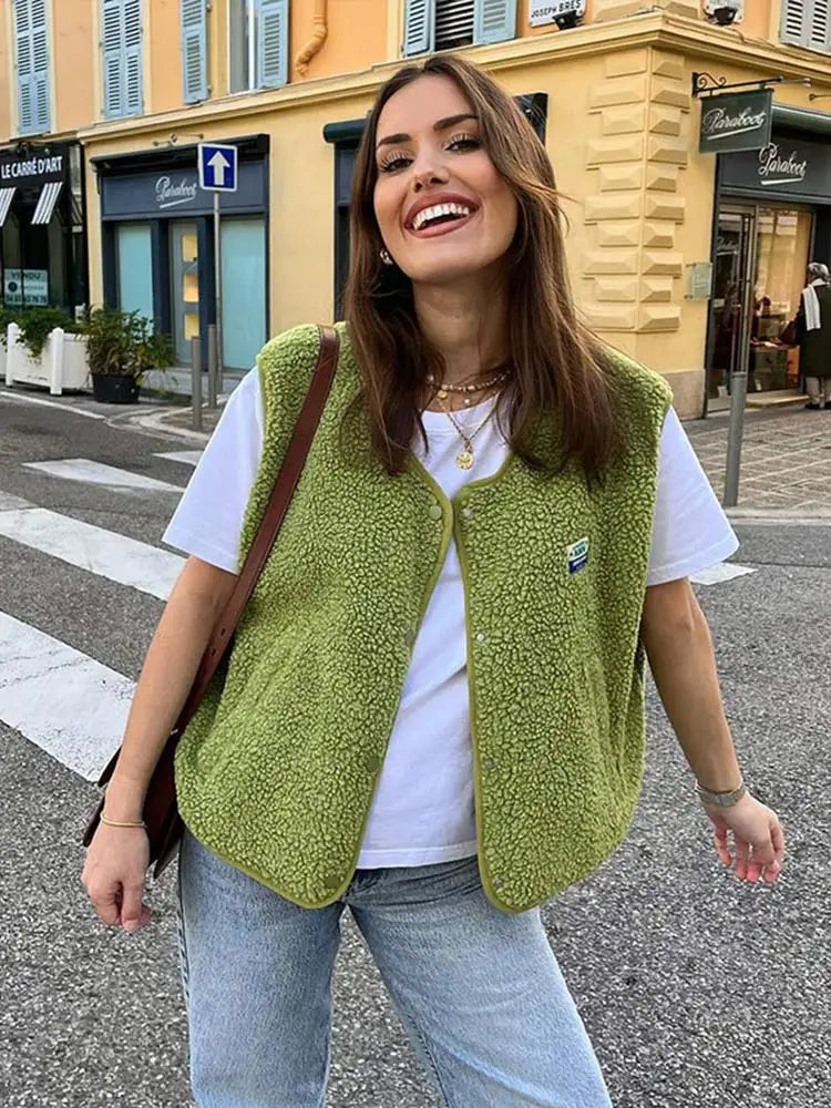 Isabelle - Fleece Weste Damen Streetwear