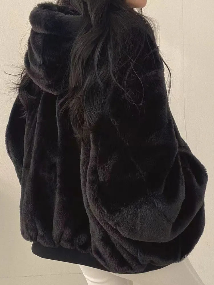 Samira - Damen Oversize Winterjacke mit Fellfutter