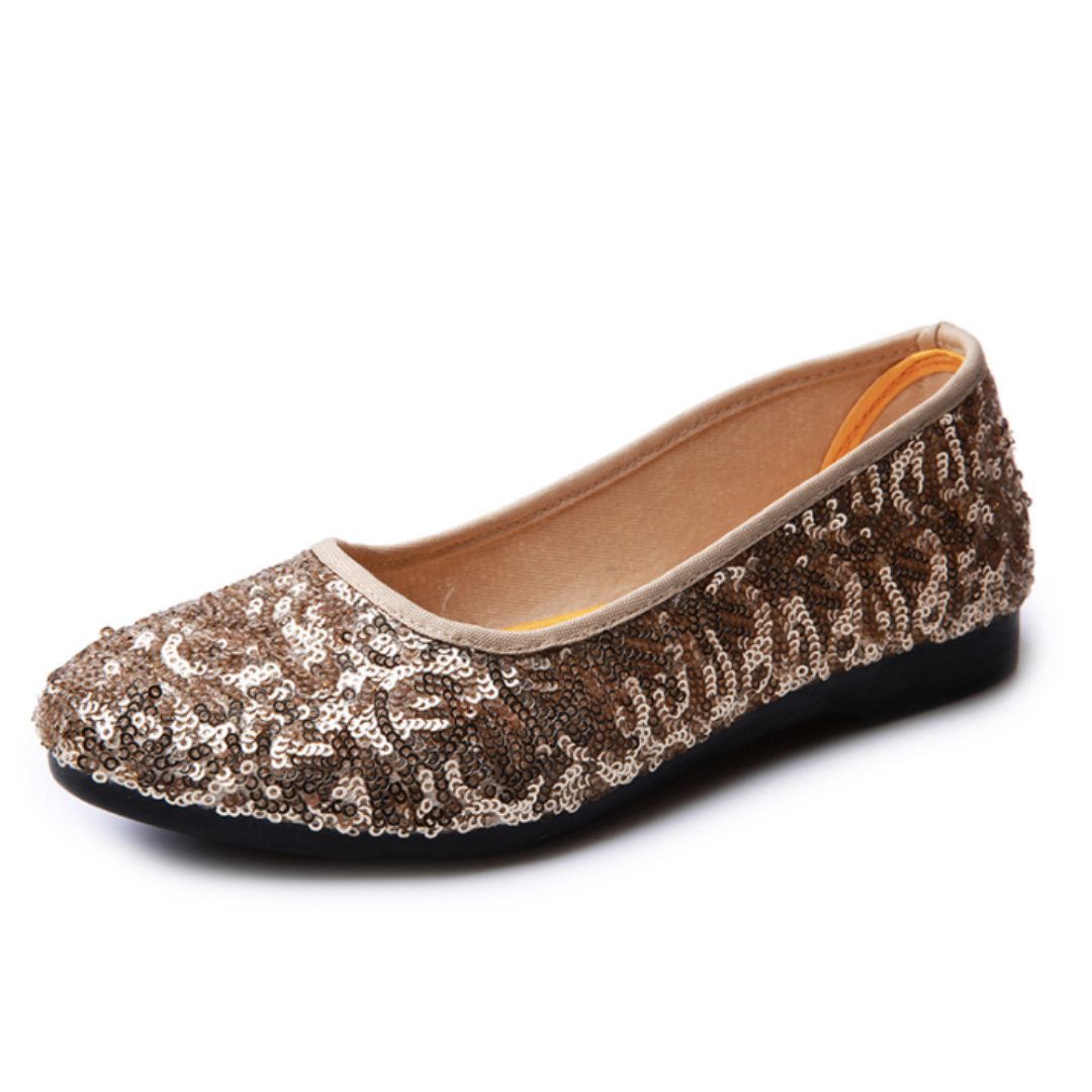 Lucia – Damen Pailletten Ballerinas flache Schuhe