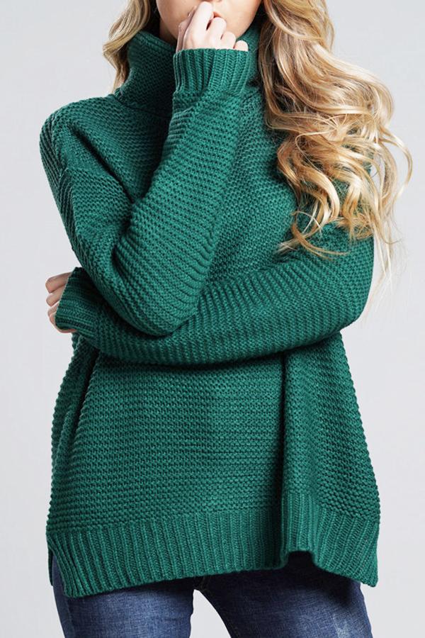 Sophie - Damen baumwolle Strickpullover mit Rollkragen