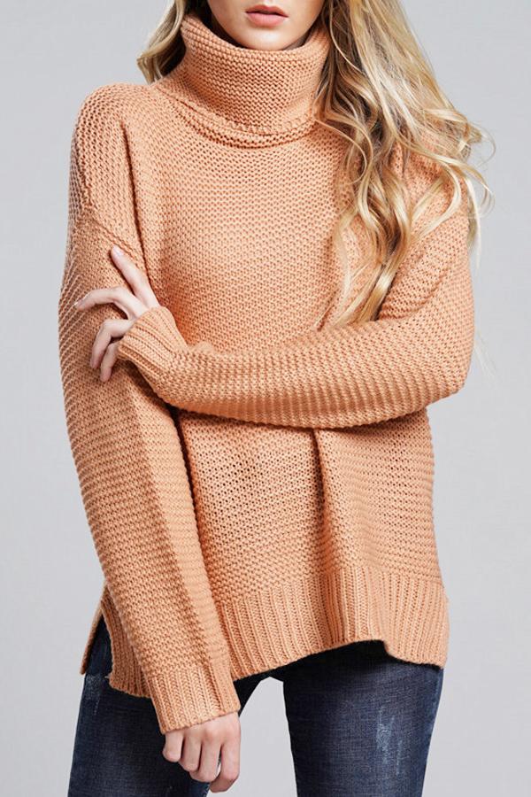 Sophie - Damen baumwolle Strickpullover mit Rollkragen