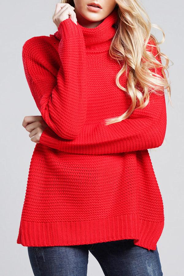 Sophie - Damen baumwolle Strickpullover mit Rollkragen