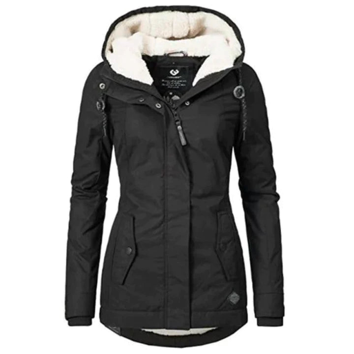 Sofia – Winterjacke Damen mit Kapuze und Fellfutter