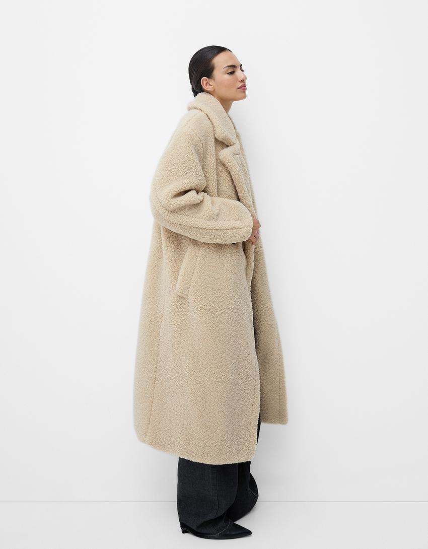 Sophie - Teddyfellmantel mit Oversize-Schnitt und Reverskragen