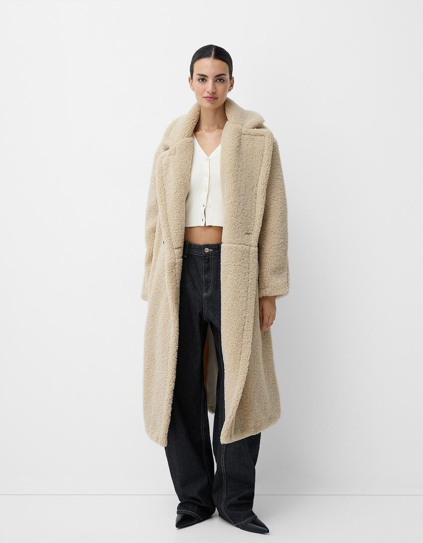 Sophie - Teddyfellmantel mit Oversize-Schnitt und Reverskragen