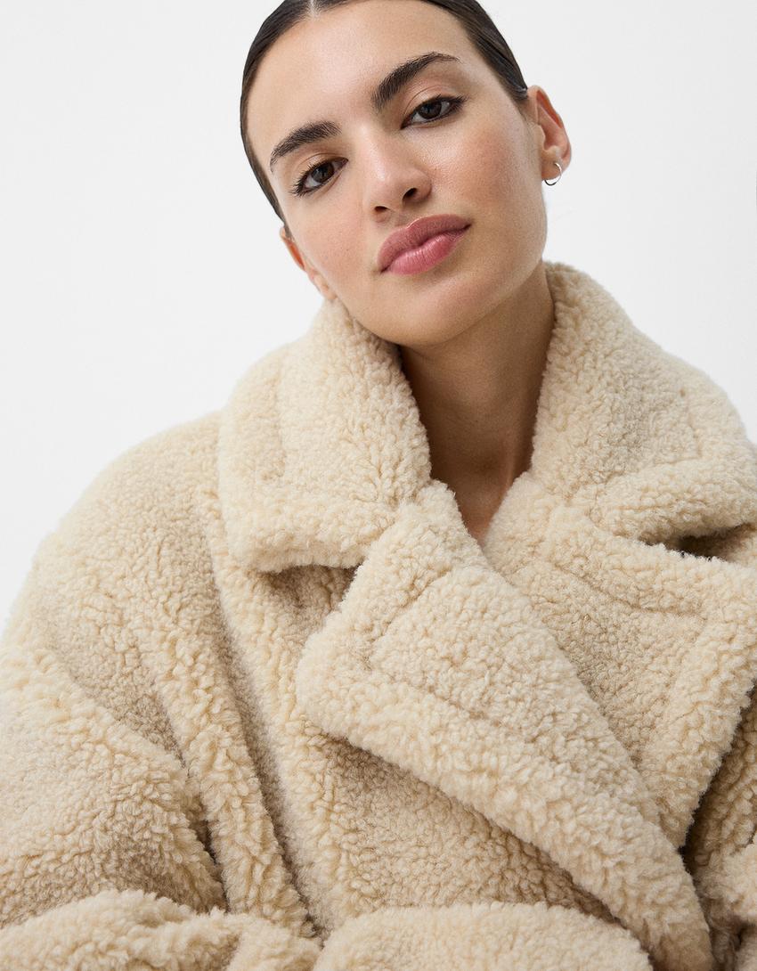 Sophie - Teddyfellmantel mit Oversize-Schnitt und Reverskragen