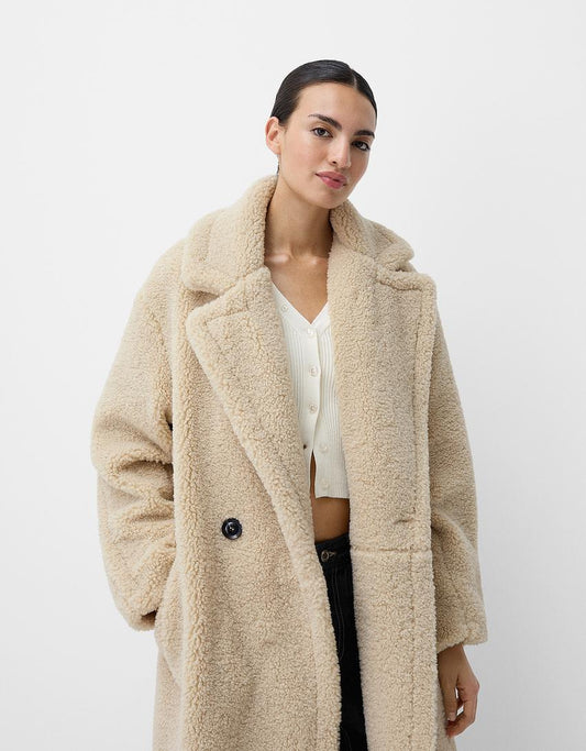 Sophie - Teddyfellmantel mit Oversize-Schnitt und Reverskragen