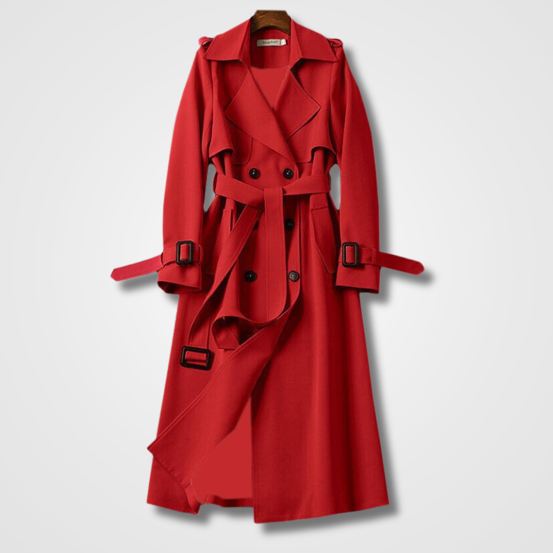 Clara – Trenchcoat für Damen mit Gürtel und Doppelreiher