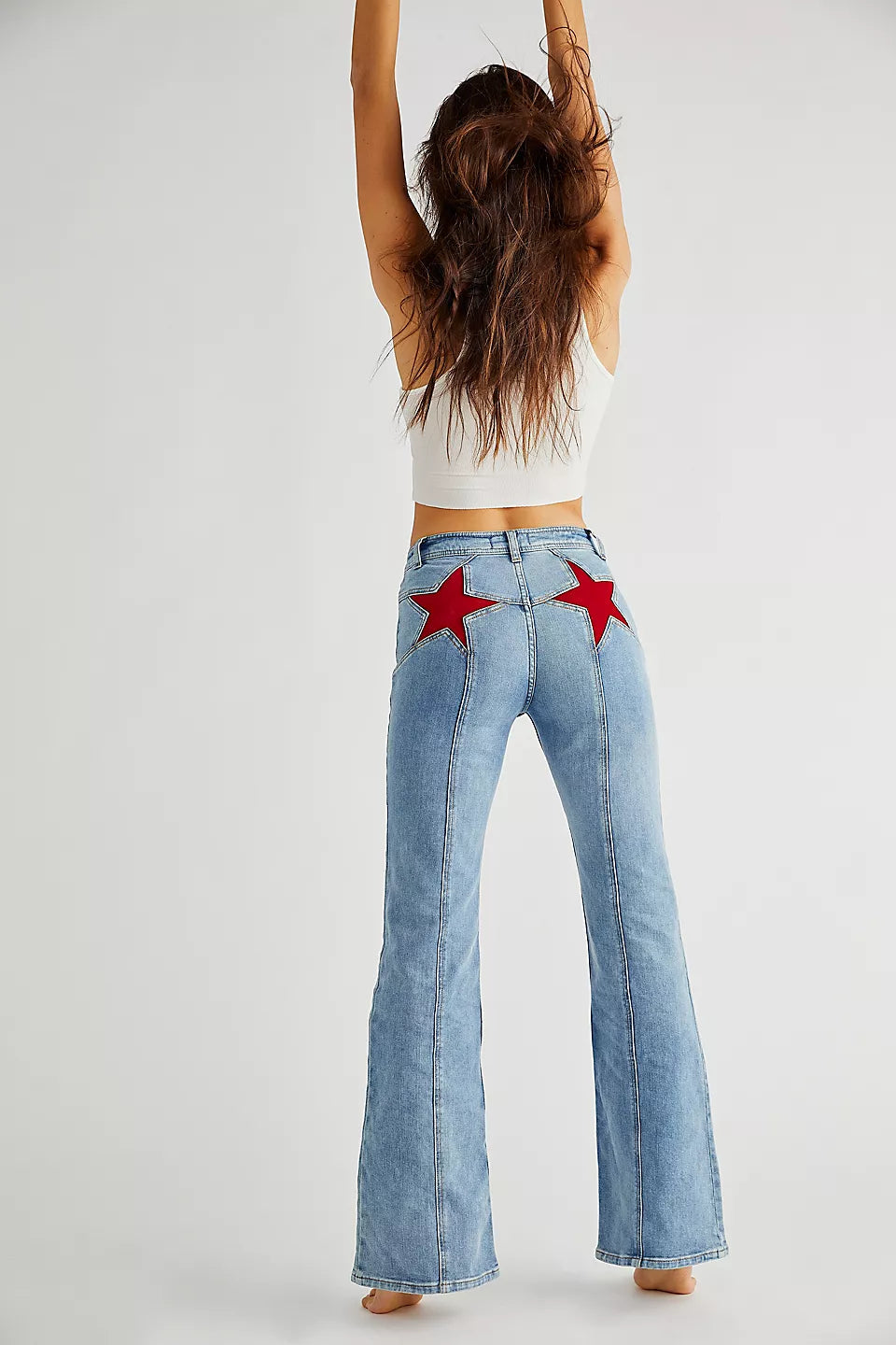 Stella - Damen Jeans mit Stern-Applikationen und Bootcut-Schnitt