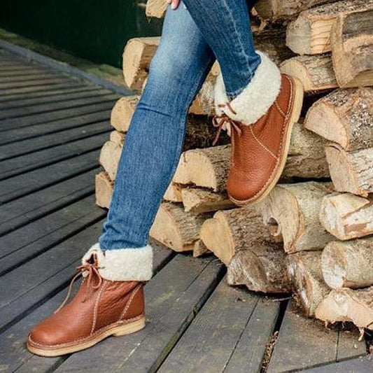 Anna - Damen Lederstiefel mit Fellfutter