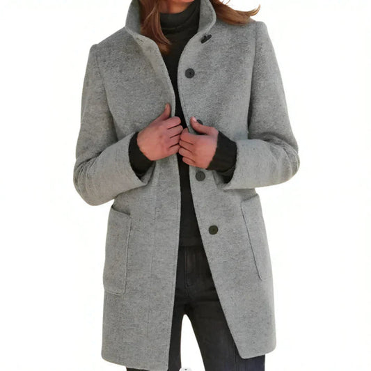 Mara – Eleganter Damenmantel aus Kaschmir mit hohem Kragen – Herbst Winter 2025