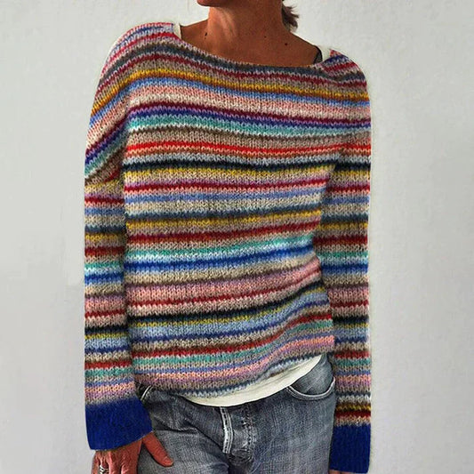 Lina – Kaschmirpullover für Damen mit Streifenmuster