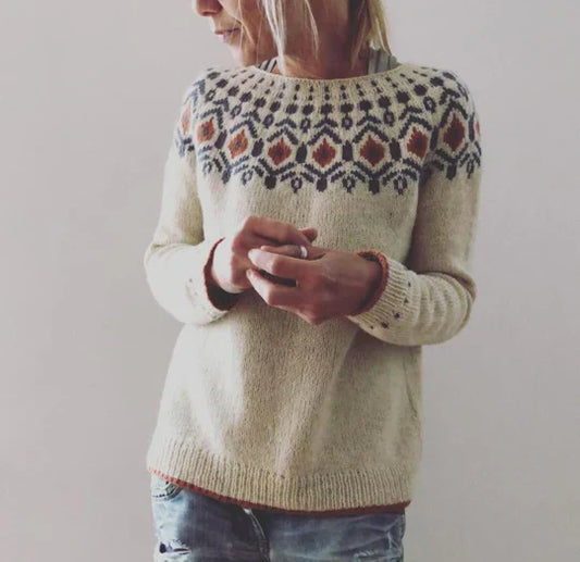 Freya – Damen Pullover mit Norwegermuster