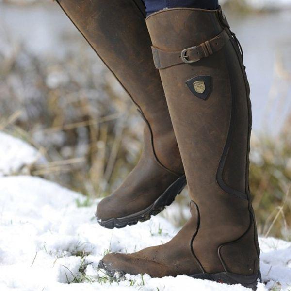 Damen Winterstiefel aus Leder mit rutschfester Sohle