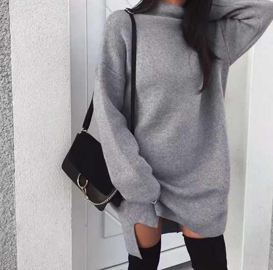 Lena - Strickpullover-Kleid Kaschmir für Damen mit lässigem