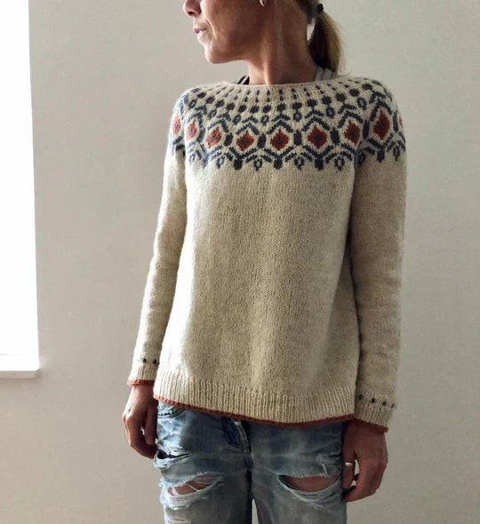 Freya – Damen Pullover mit Norwegermuster