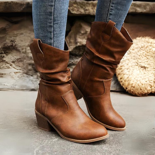Savanna – Damen Leder-Stiefeletten im Western-Stil