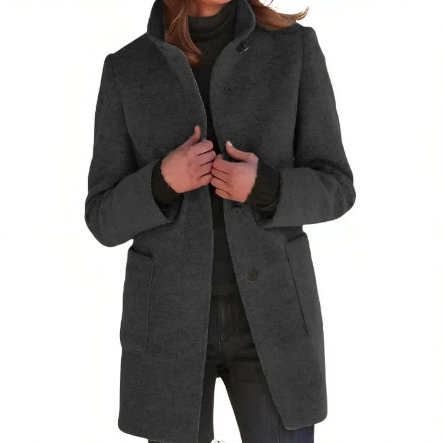 Mara – Eleganter Damenmantel aus Kaschmir mit hohem Kragen – Herbst Winter 2025