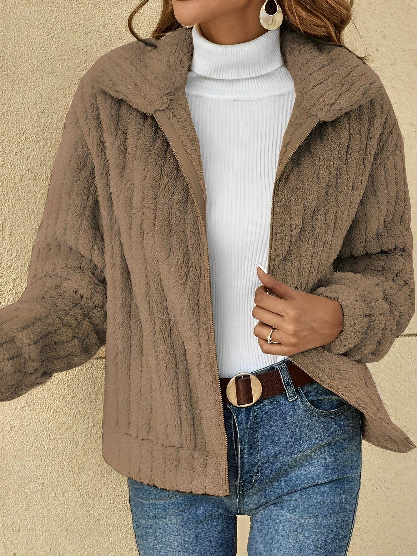Luna – Damen Teddyfelljacke im modernen, gemütlichen Design