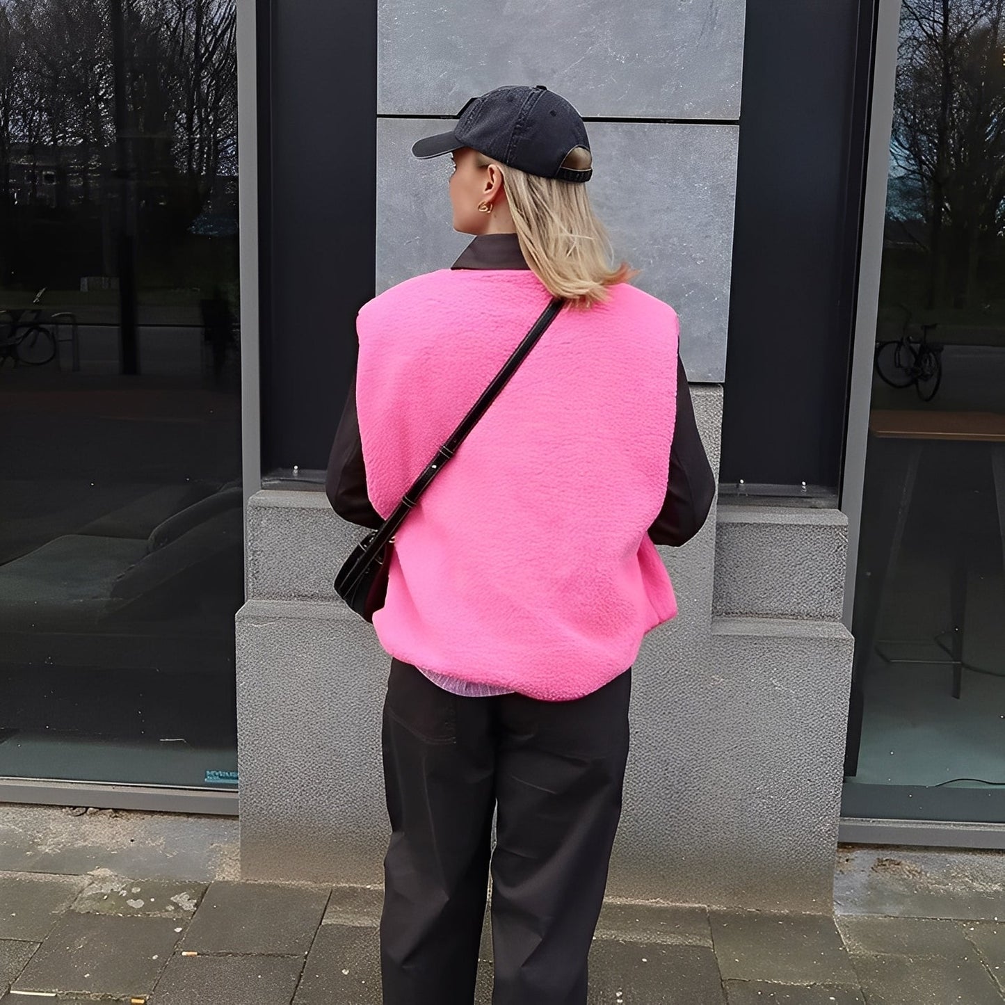 Ava - Damen Fleece Weste mit Taschen und Knopfleiste
