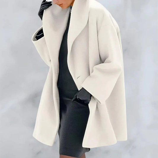 Elena - Abrigo oversize azul pastel para mujer moderno y sofisticado