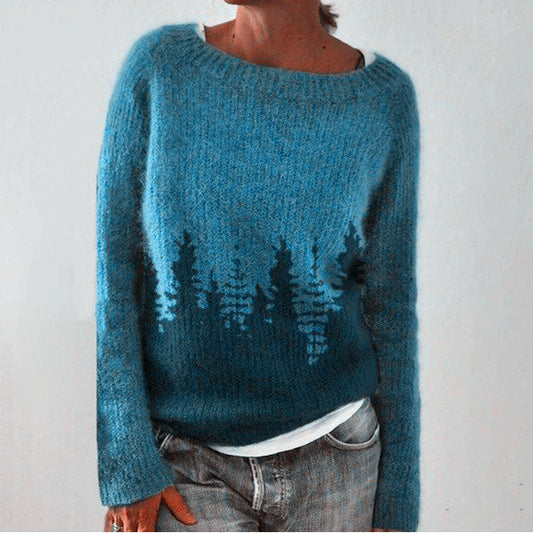 Sylva – Damen Pullover mit Waldmotiv
