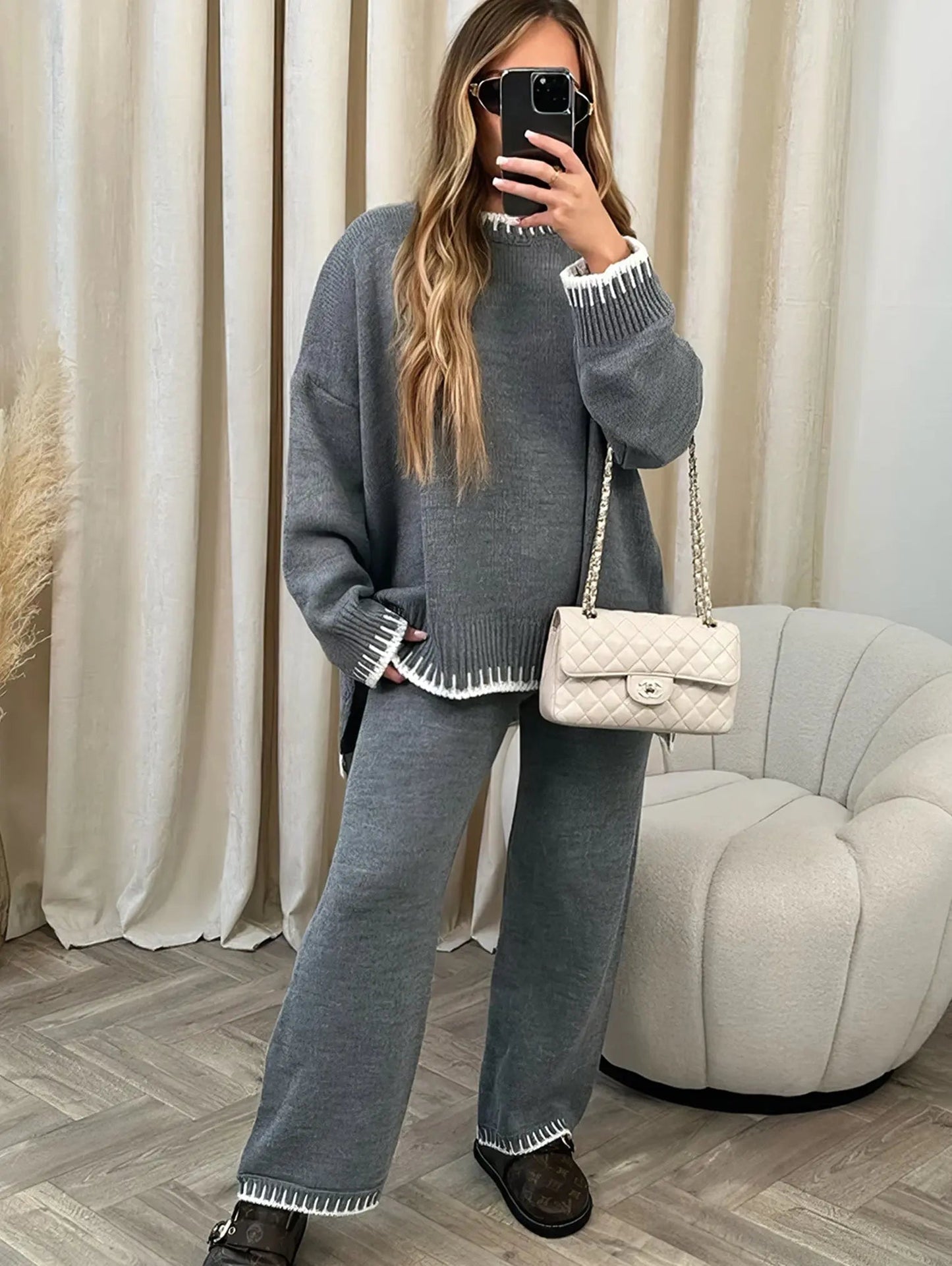 Liora - Damen Strick Zweiteiler mit Pullover