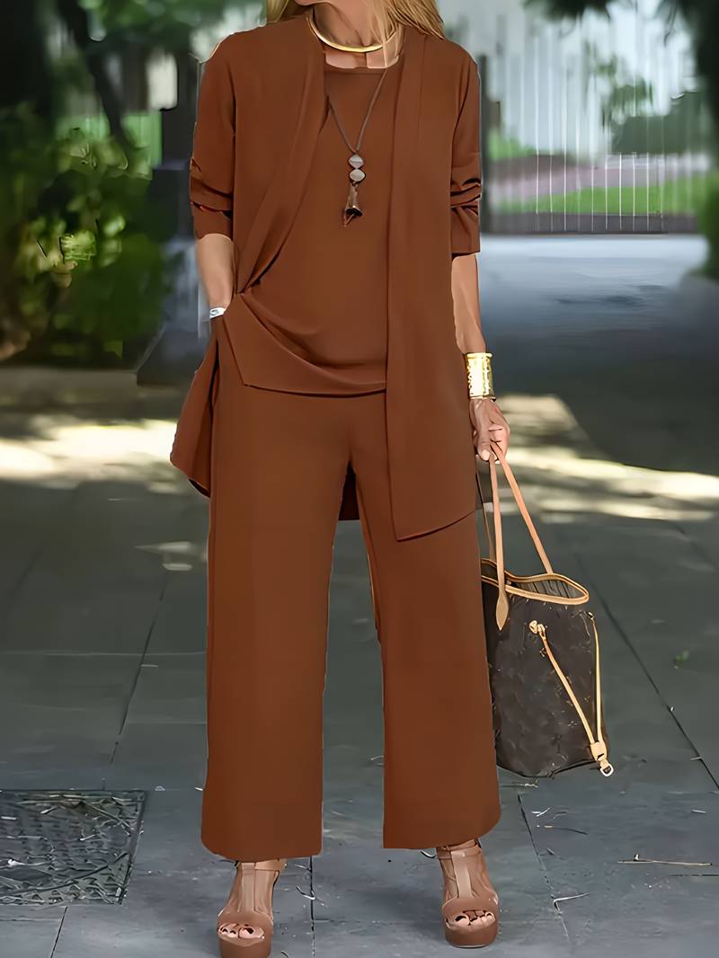 Valeria - Damen Zweiteiler Set mit weiter Hose