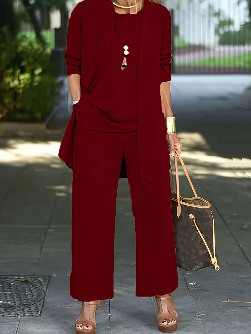 Valeria - Damen Zweiteiler Set mit weiter Hose