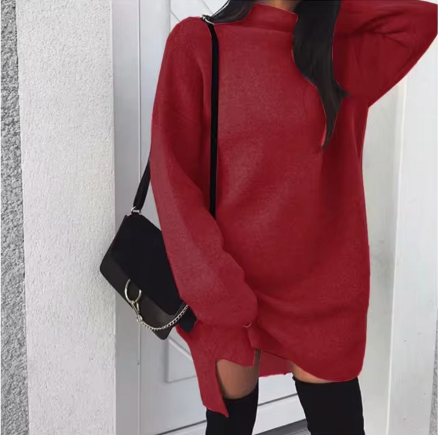 Lena - Strickpullover-Kleid Kaschmir für Damen mit lässigem