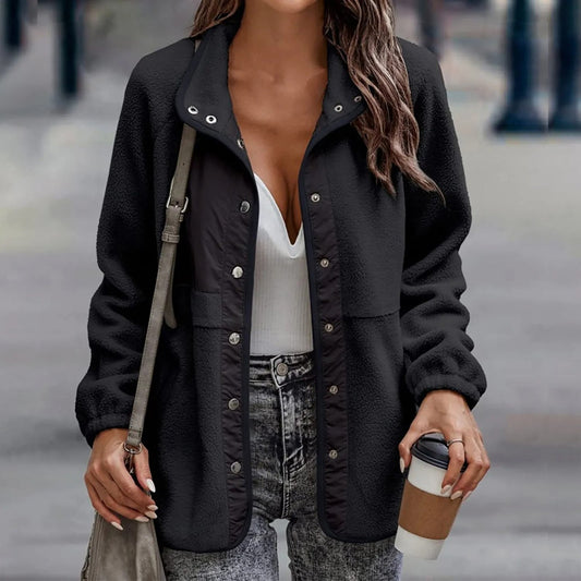 Amira – Damen Fleecejacke mit Druckknöpfen