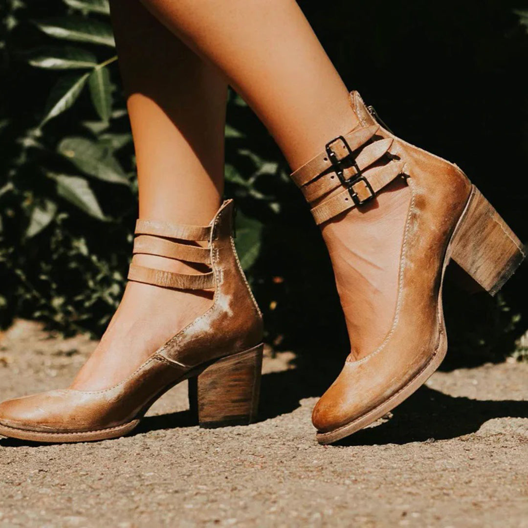 Valencia – Damen Leder-Pumps mit Doppelriemen