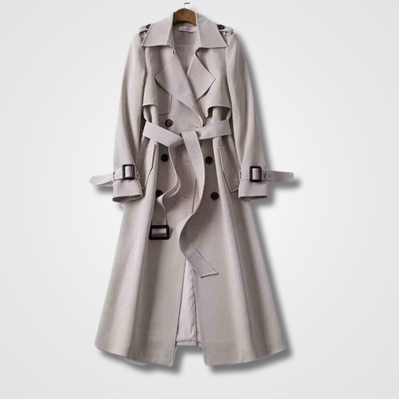 Clara – Trenchcoat für Damen mit Gürtel und Doppelreiher