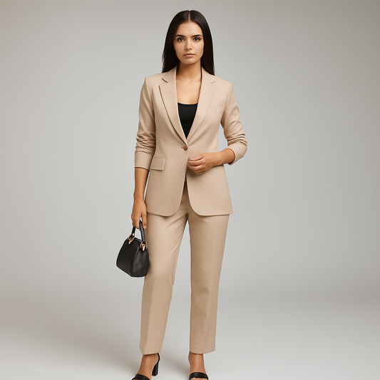 Beigefarbener taillierter Blazer