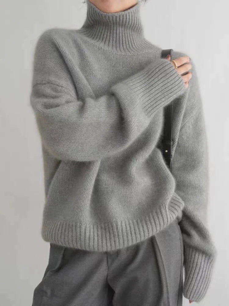 Hanna - Damen Rollkragenpullover mit lockerer Passform