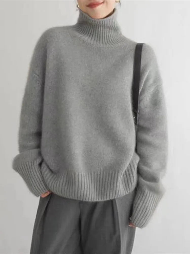 Hanna - Damen Rollkragenpullover mit lockerer Passform