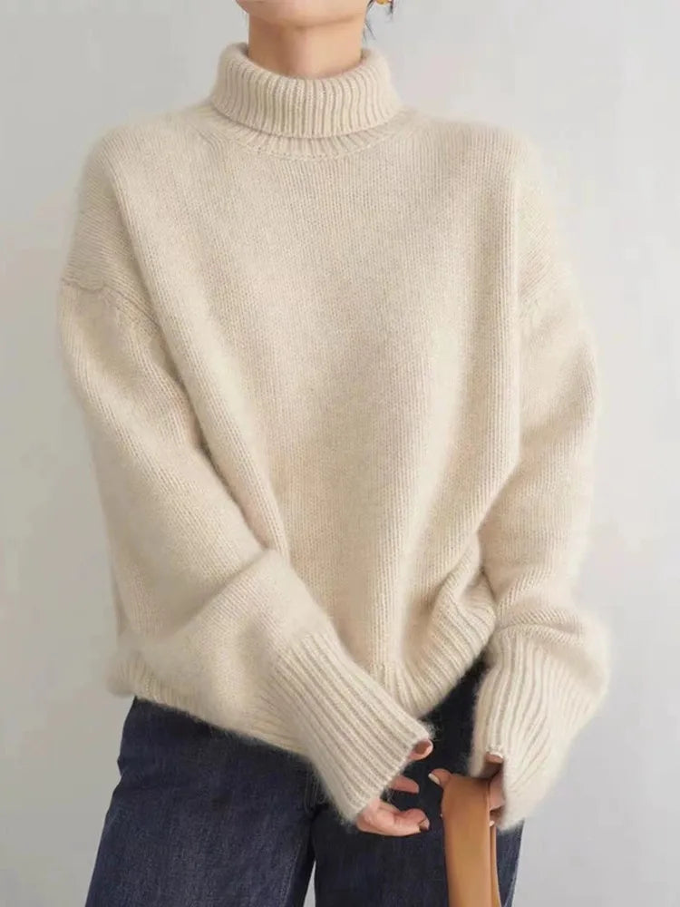 Hanna - Damen Rollkragenpullover mit lockerer Passform