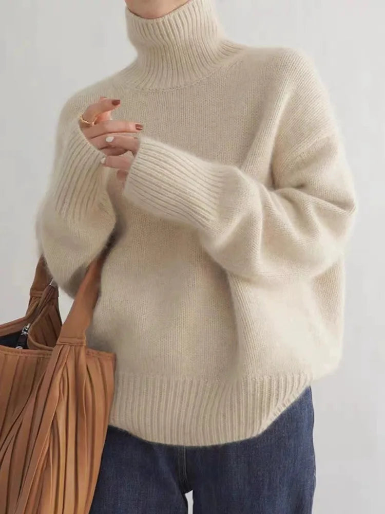 Hanna - Damen Rollkragenpullover mit lockerer Passform